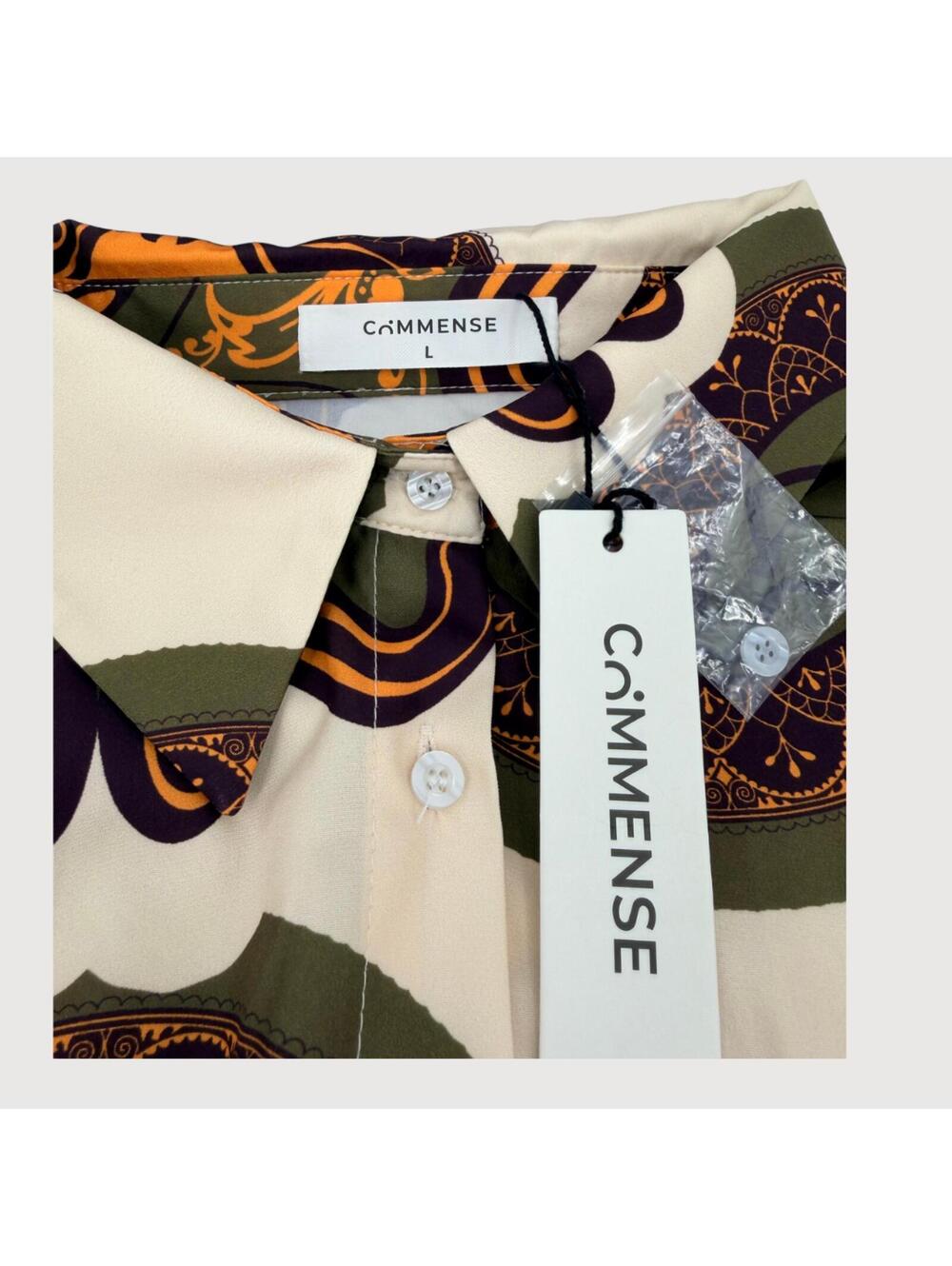 Commense Matching Set Button Down Shirt Shorts L NWT - Picture 4 of 9